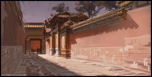 Digital plein air painting Forbidden City Bejing China by Patrick Faulwetter