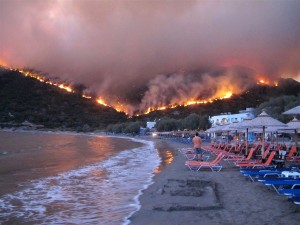 Forest fire at Chios island, Greece