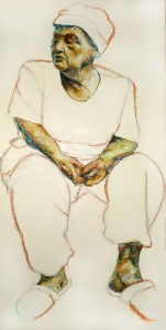 Woman 1 by Melanie Norris Chalk on Panel 24 x 48